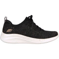 Skechers Ultra Flex 3.0 Let's Dance Zapatillas De Mujer Negras/Oro Rosa De Tela