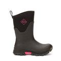 Muck Boots Arctic Ice Mid AGAT Botas De Agua Negras/Rosa Fuerte De Goma