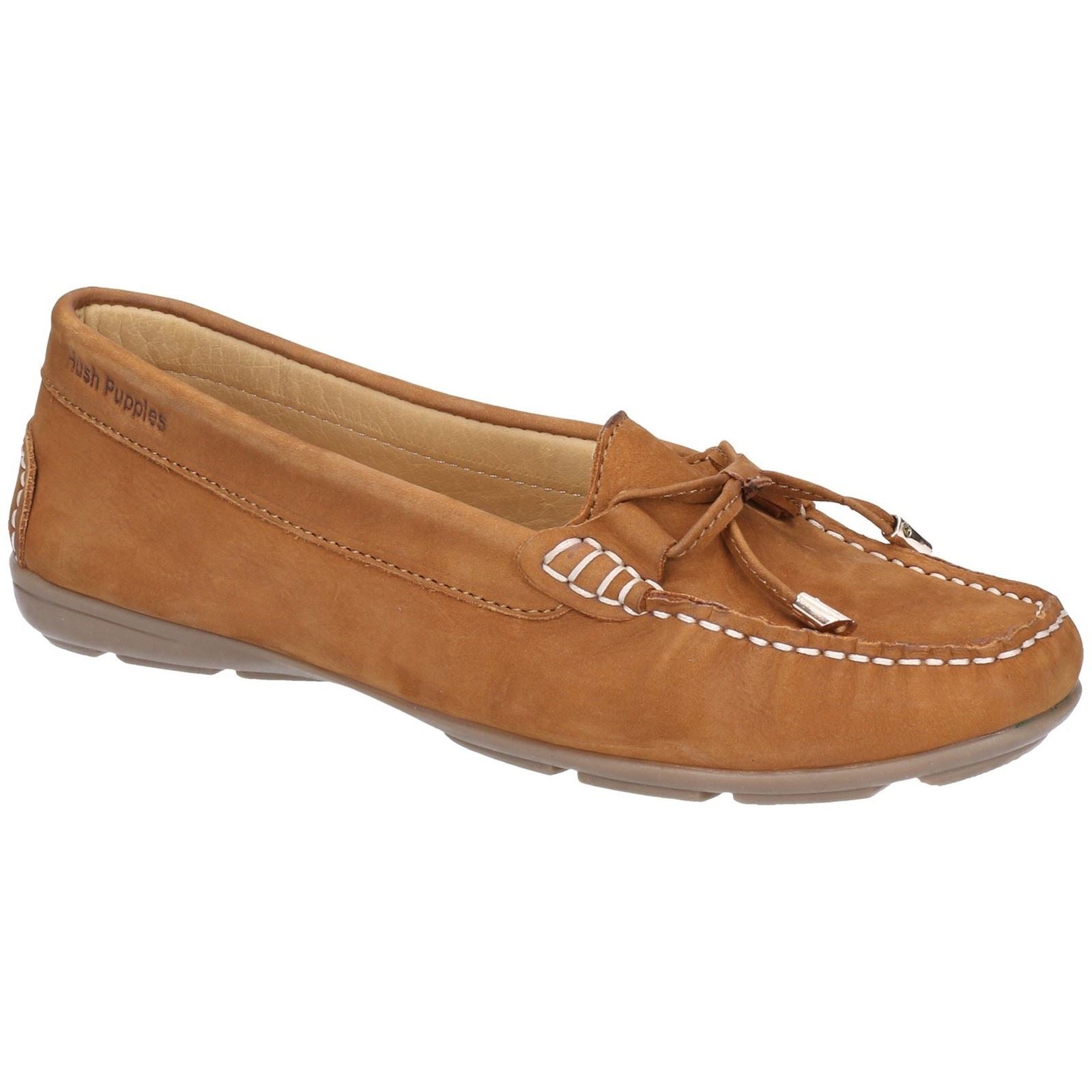 Hush Puppies Maggie Mocasines De Cuero Para Mujer En Color Beige.