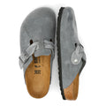 Birkenstock Boston Braided Zuecos De Ante Gris Para Mujer