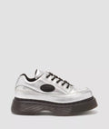Dr. Martens Buzz 5I Tumbled Zapatos De Mujer De Cuero Plateados