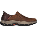 Skechers Respected Elgin Zapatos Mocasines De Cuero Para Hombre En Color Marrón Oscuro.