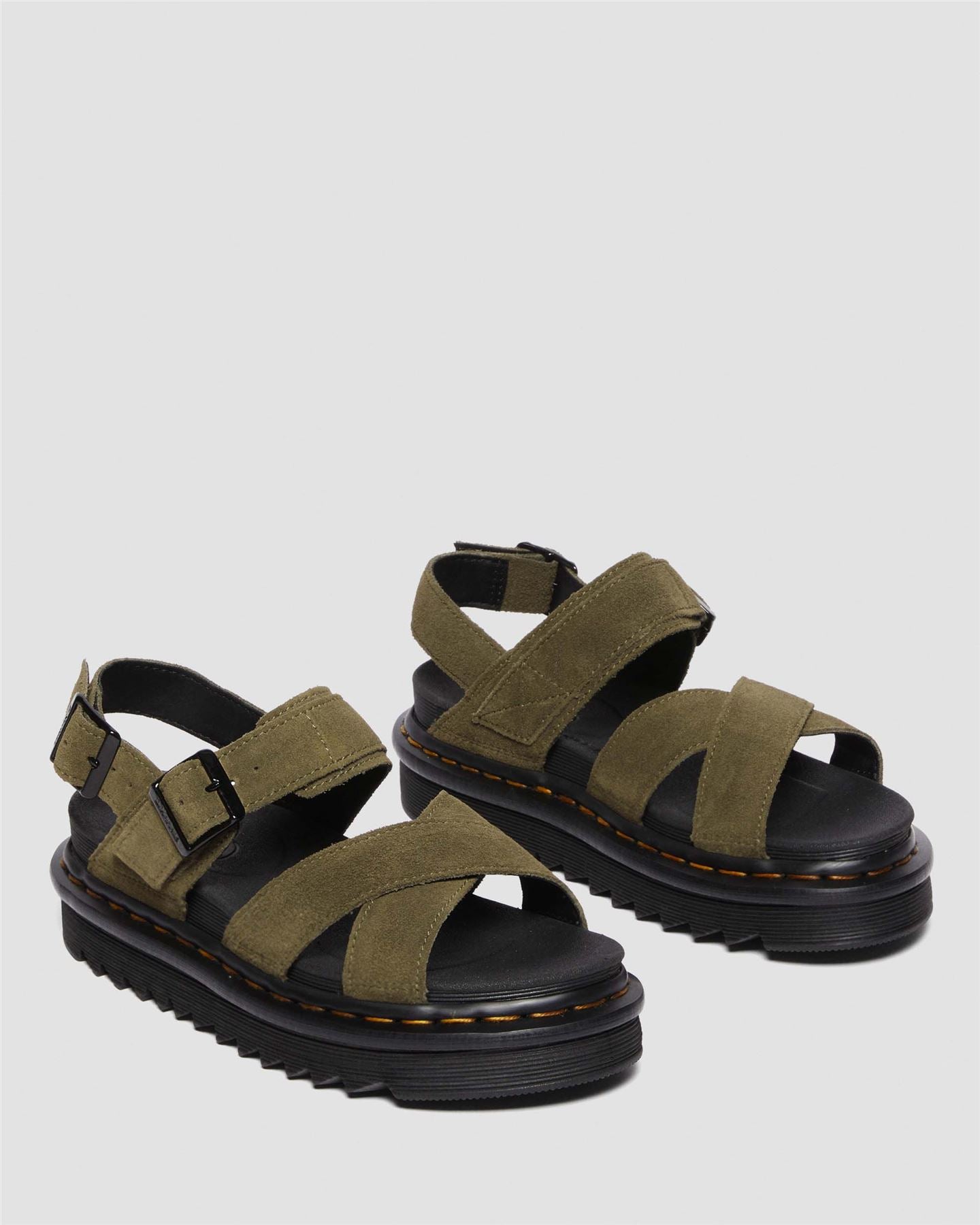 Dr. Martens Voss II Bronx Sandalias Verdes De Ante Para Mujer