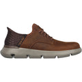Skechers Garza Gervin Zapatos De Hombre De Cuero Oscuro Con Cordones Marrón Oscuro