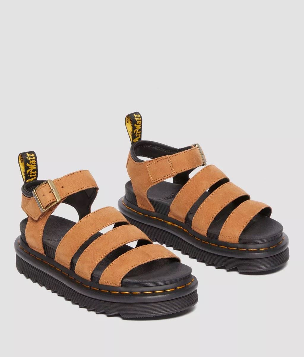 Dr. Martens Blaire Tumbled Nubuck Sandalias De Mujer Marrón De Nobuk