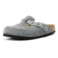 Birkenstock Boston Braided Zuecos De Ante Gris Para Mujer