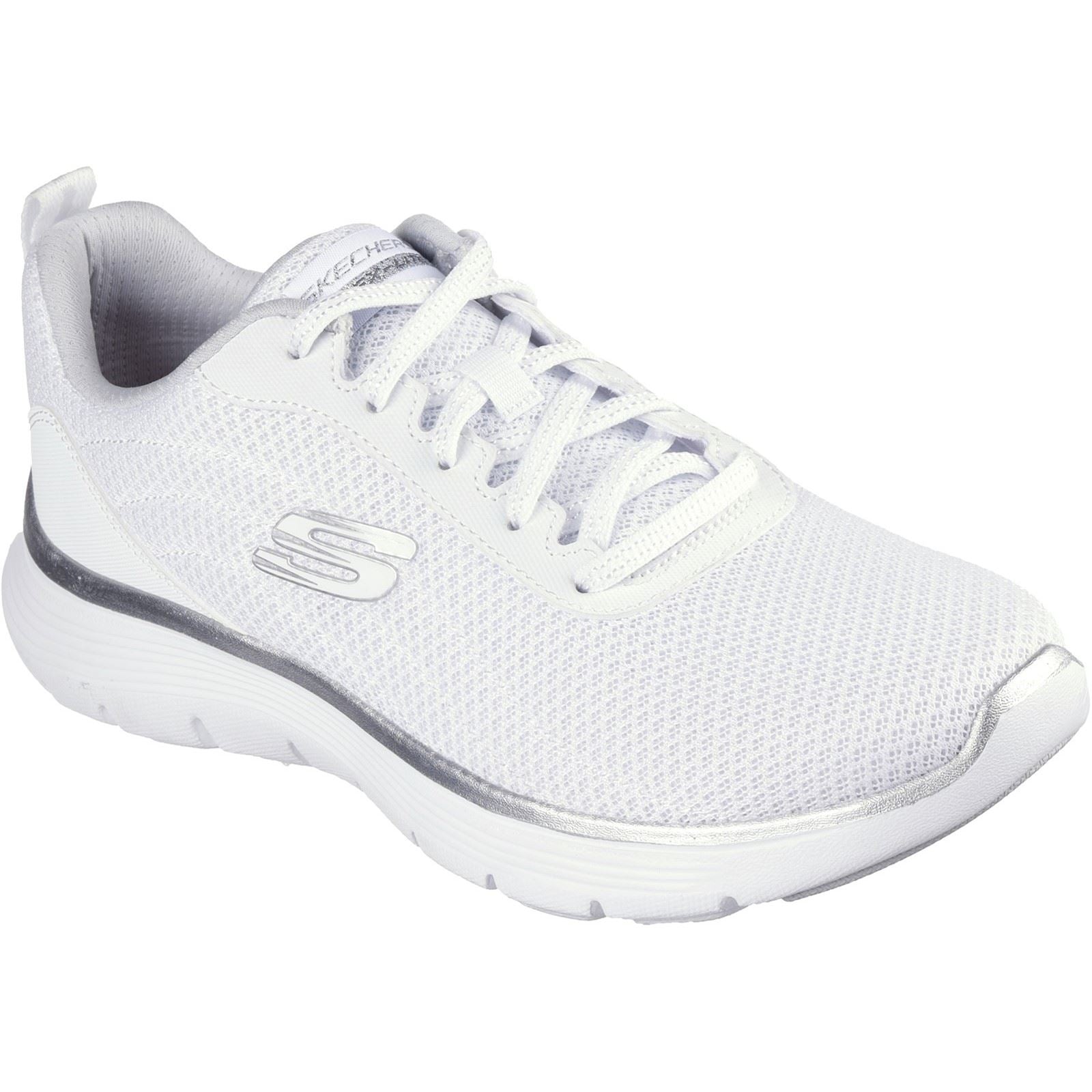 Skechers Flex Appeal 5.0 Uptake Zapatillas De Deporte Blancas/Plata Para Mujer