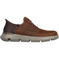 Skechers Garza Gervin Zapatos De Hombre De Cuero Oscuro Con Cordones Marrón Oscuro