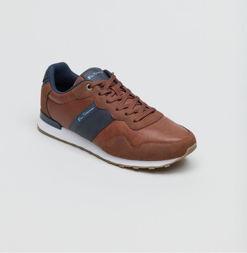 Ben Sherman Owen Retro Zapatillas Marrones Para Hombre.
