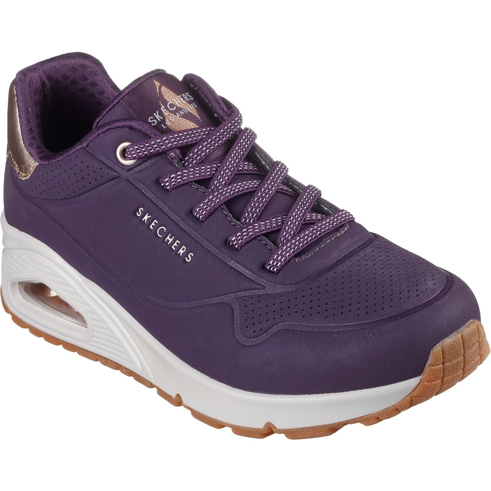Skechers Uno Shimmer Away Zapatillas Sintéticas De Mujer En Color Morado Oscuro