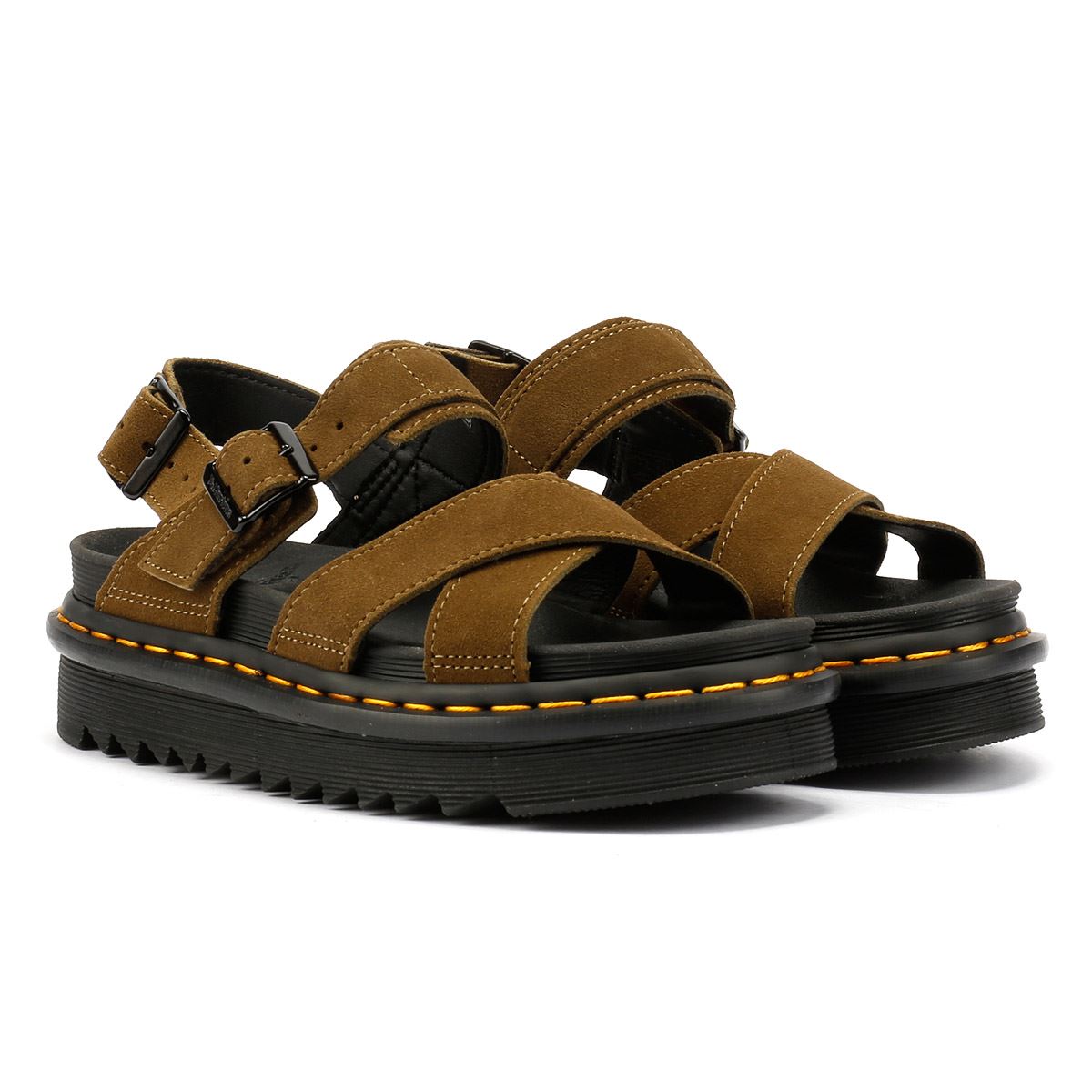 Dr. Martens Voss II Bronx Sandalias Verdes De Ante Para Mujer