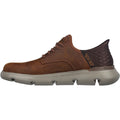 Skechers Garza Gervin Zapatos De Hombre De Cuero Oscuro Con Cordones Marrón Oscuro