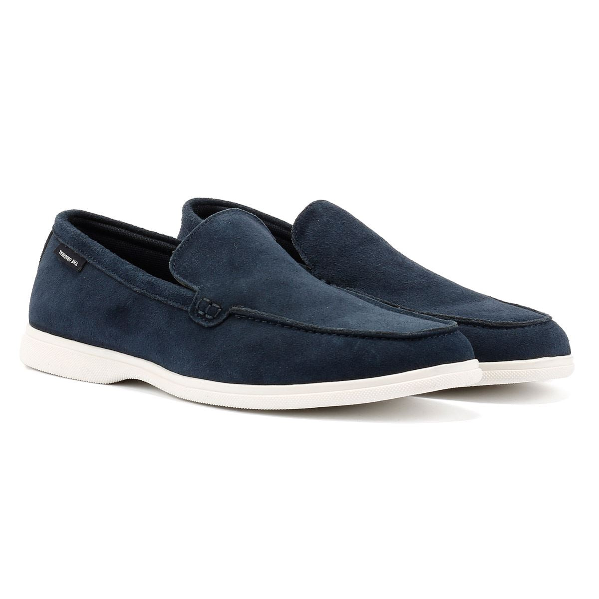 Ben Sherman Amarillo Suede Mocasines Azules Para Hombre