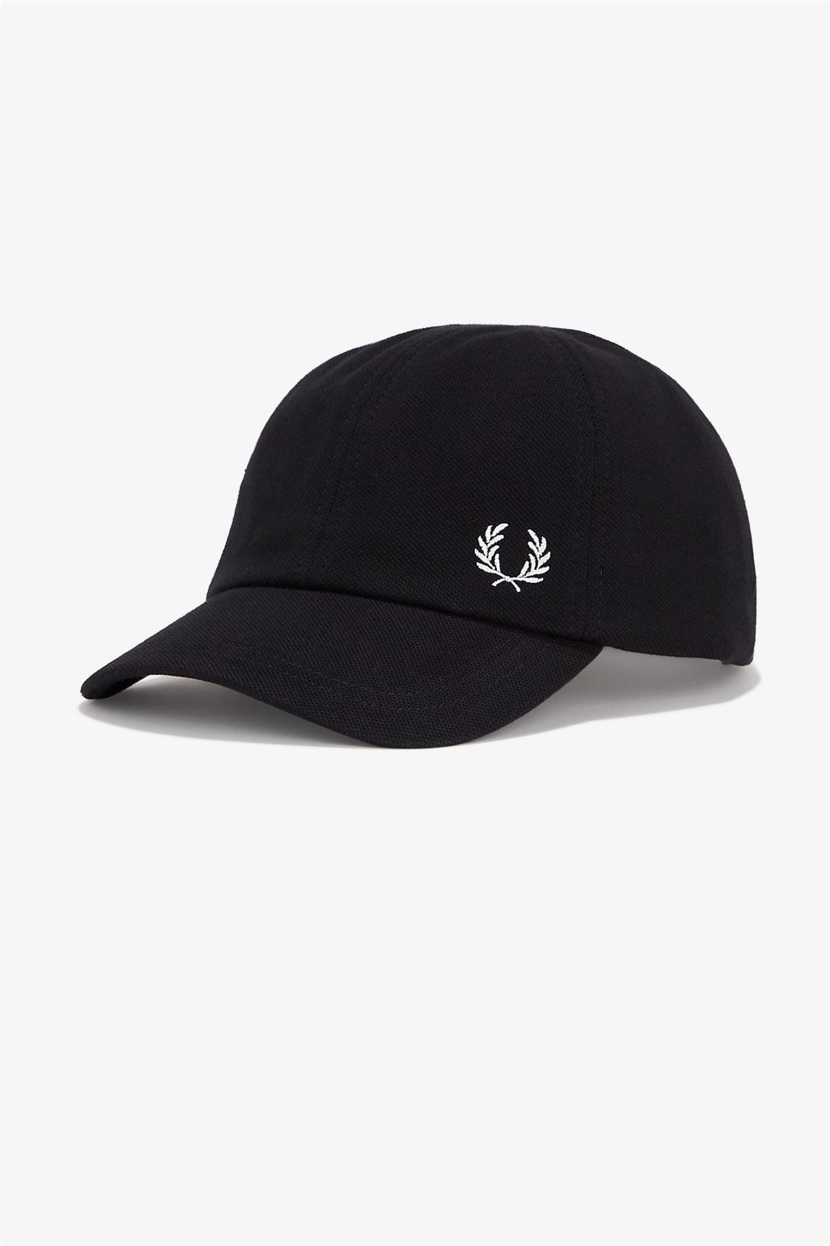 Fred Perry Pique Classic Gorras De Algodón Negro/Blanco