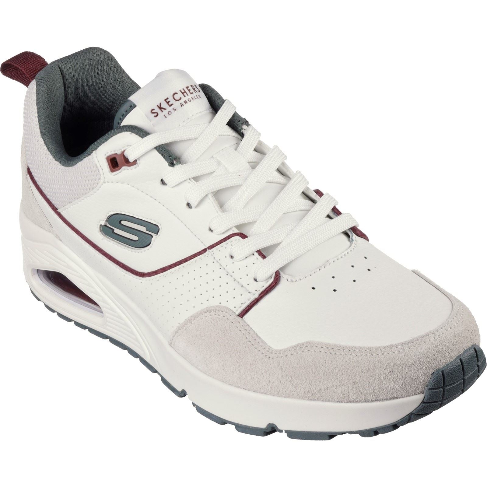 Skechers Uno Retro One Zapatillas De Cuero Para Hombre, Blancas/Grises