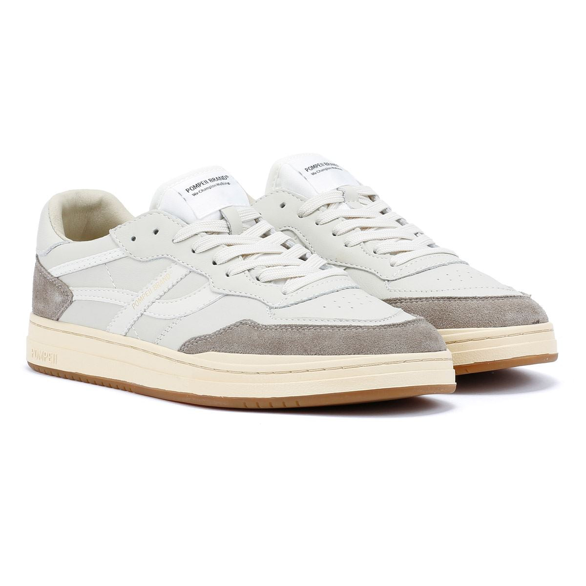 Pompeii Elan Zapatillas Blancas De Cuero Para Hombre