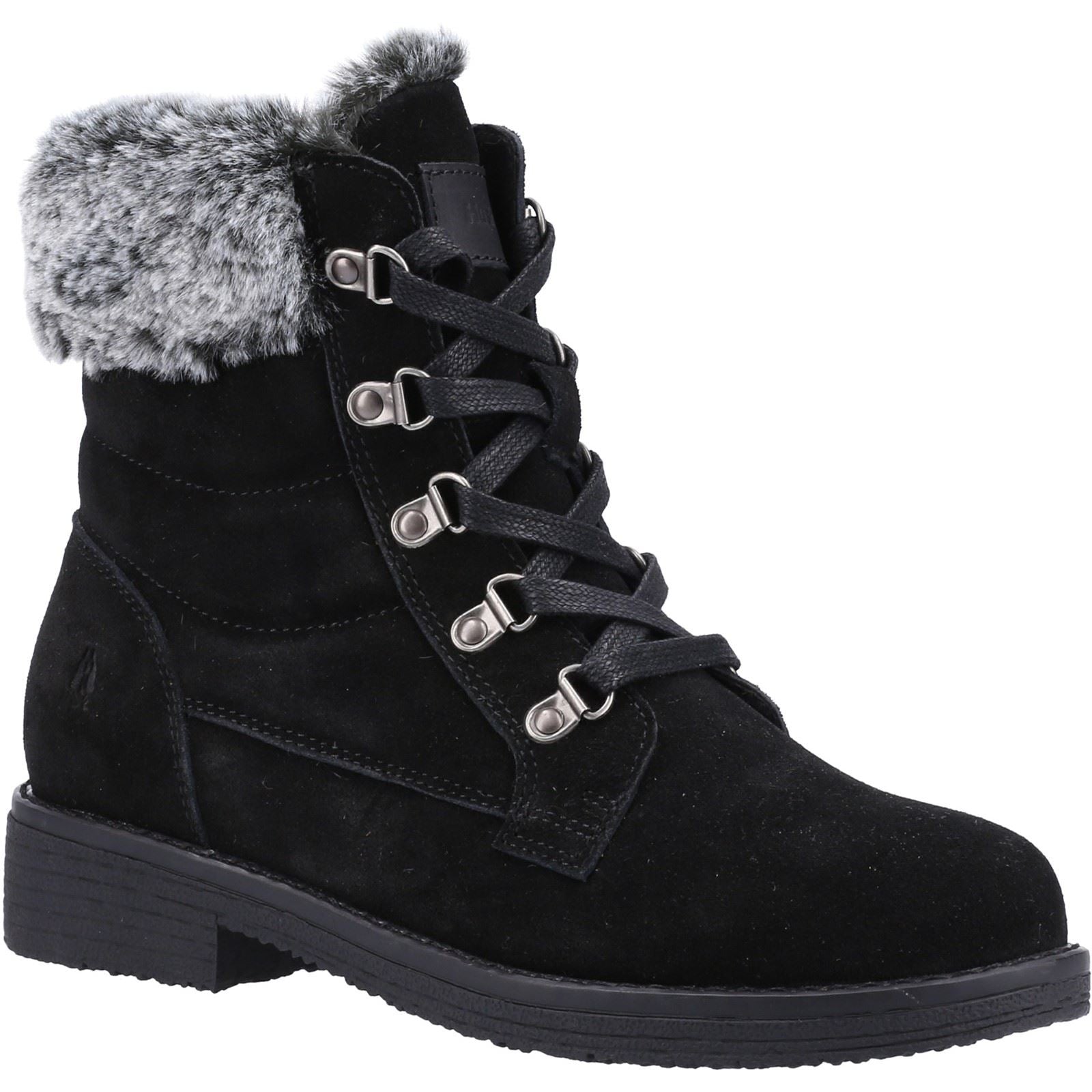 Hush Puppies Florence Botas Negras De Cuero Para Mujer.