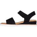 Skechers Desert Kiss Serendipitous Sandalias Negras De Mujer De Poliéster
