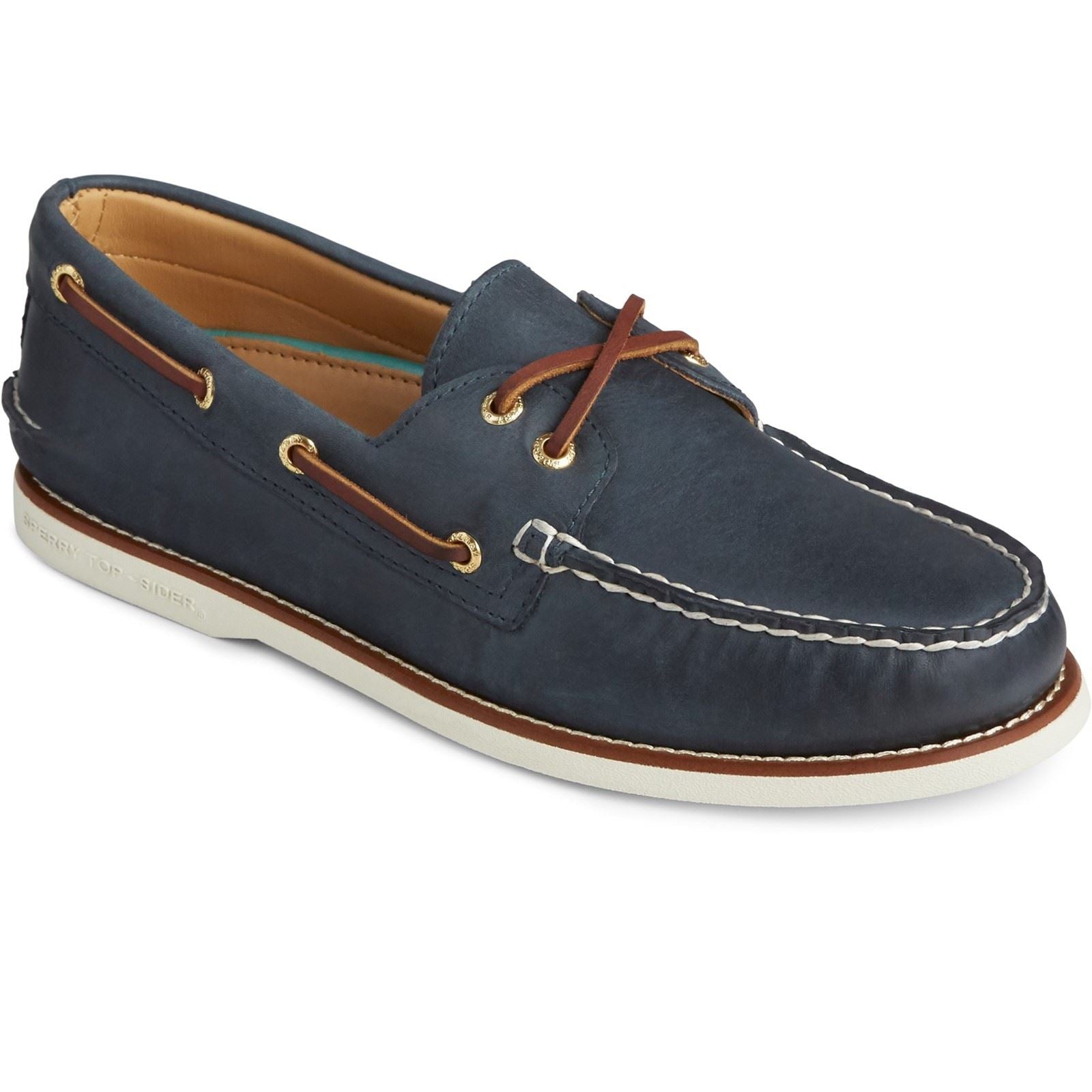 Sperry Gold Cup Authentic Original Zapatos Náuticos De Cuero Para Hombre En Azul Marino