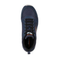 Skechers Track Knockhill Zapatillas De Cuero Para Hombre En Azul Marino/Naranja