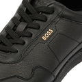 Boss Titanium Zapatillas De Cuero Para Hombre En Negro