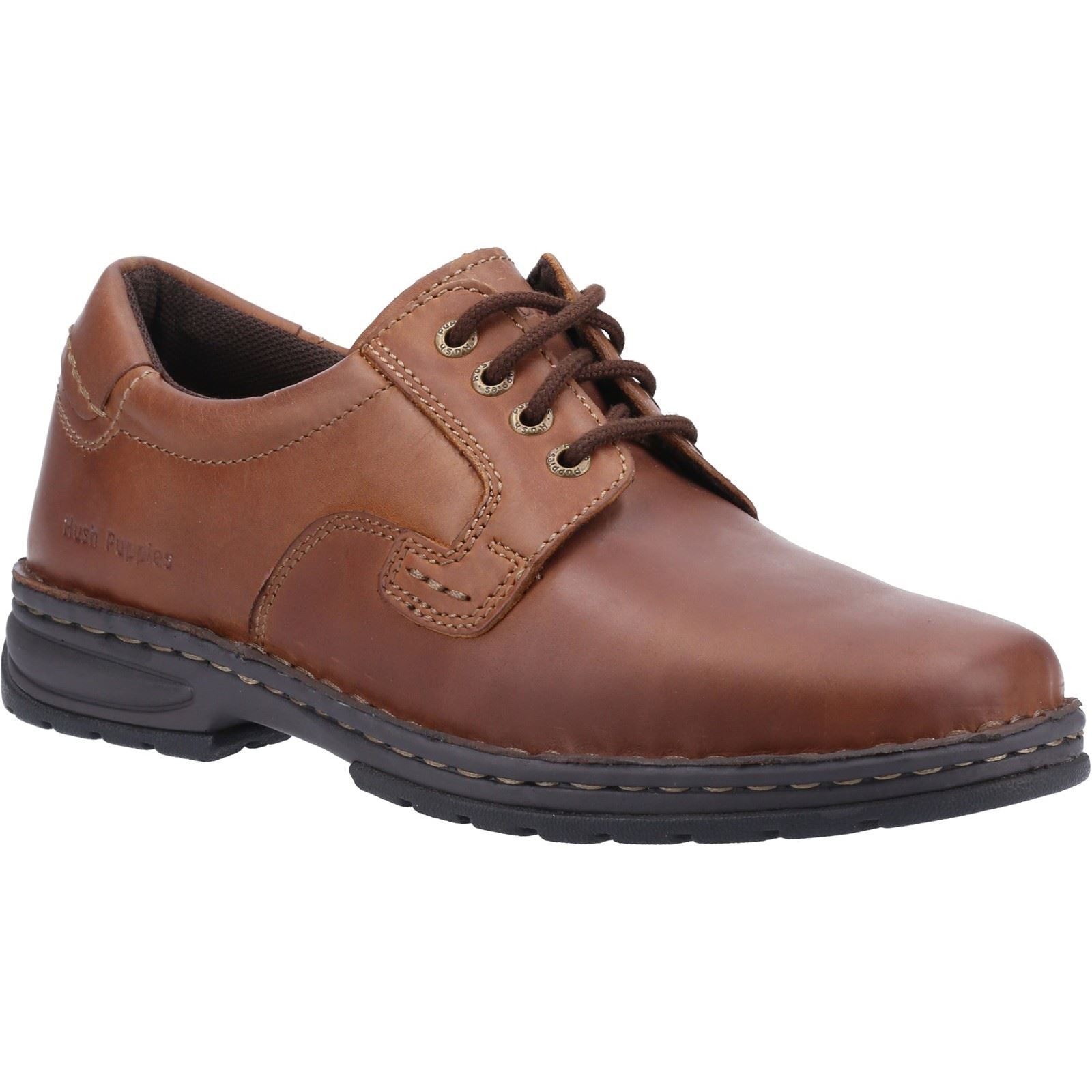 Hush Puppies Outlaw II Zapatos De Cuero Marrones Con Cordones Para Hombre.