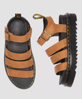 Dr. Martens Blaire Tumbled Nubuck Sandalias De Mujer Marrón De Nobuk