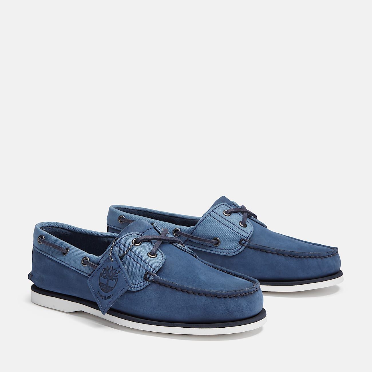 Timberland Classic 2 Eye Zapatos De Hombre Con Cordones De Cuero Azul.