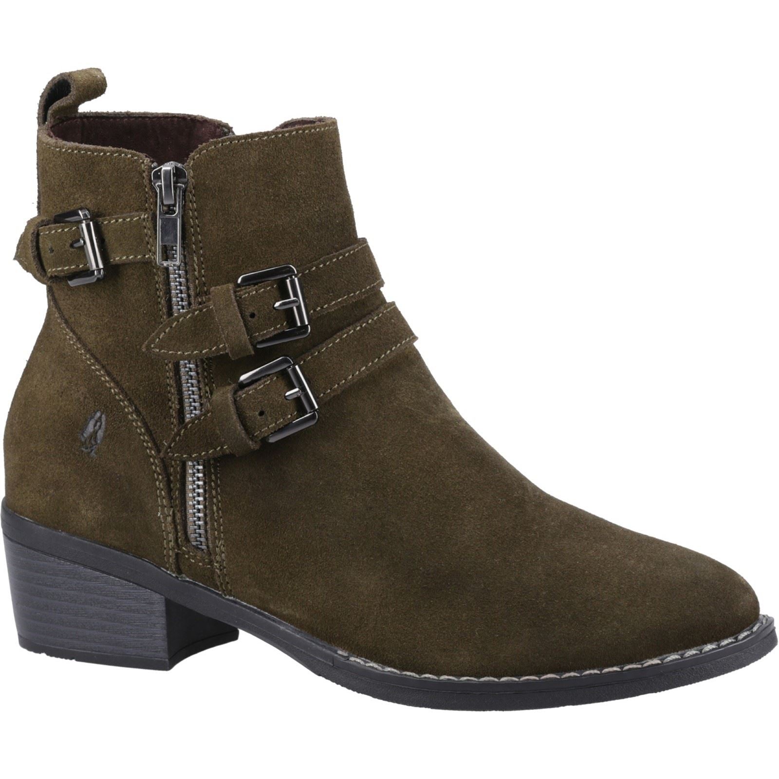 Hush Puppies Jenna Botas De Cuero Para Mujer Color Caqui