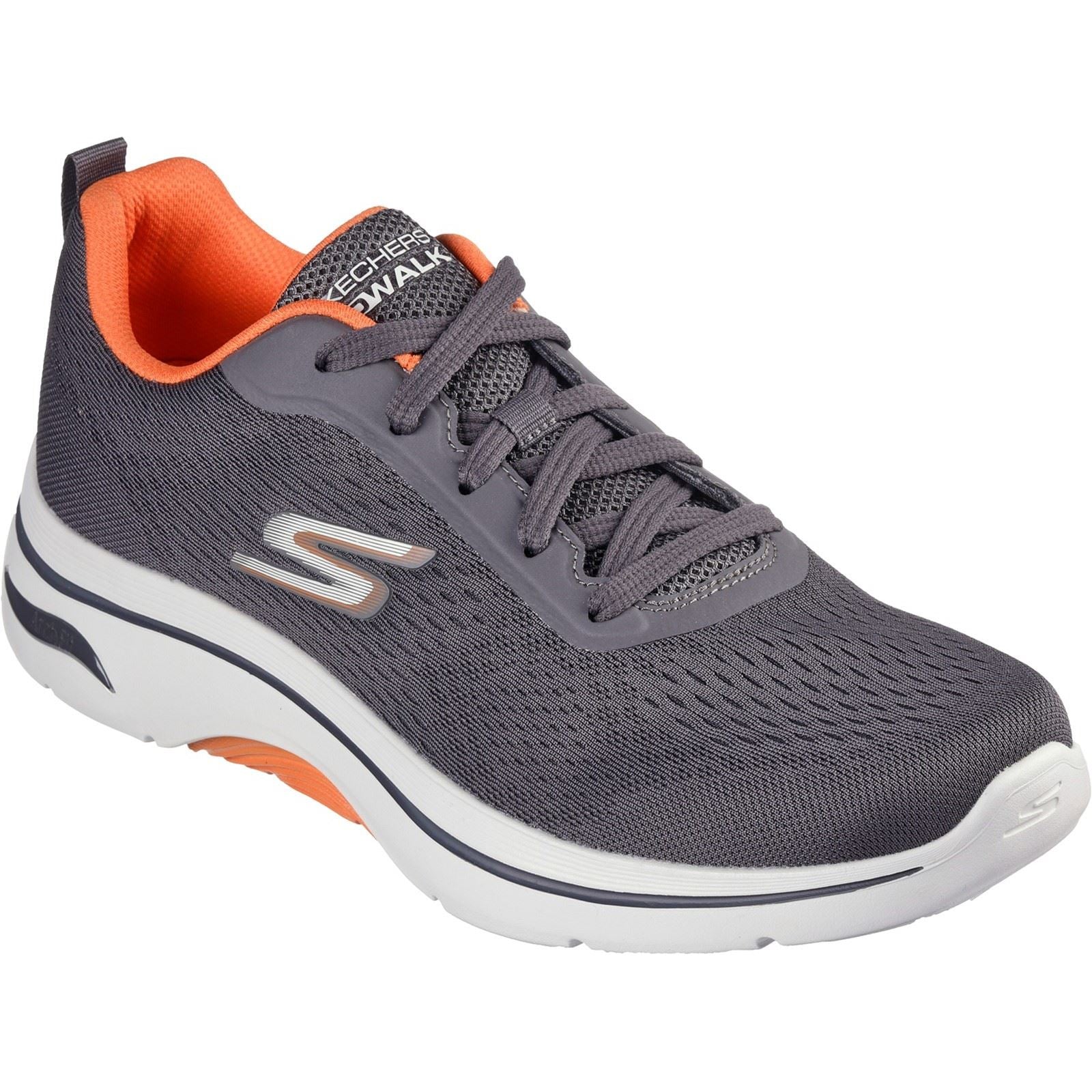 Skechers Go Walk Arch Fit 2.0 Idyllic Zapatillas De Tela Para Hombre En Color Carbón/Naranja