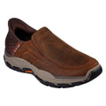 Skechers Respected Elgin Zapatos Mocasines De Cuero Para Hombre En Color Marrón Oscuro.