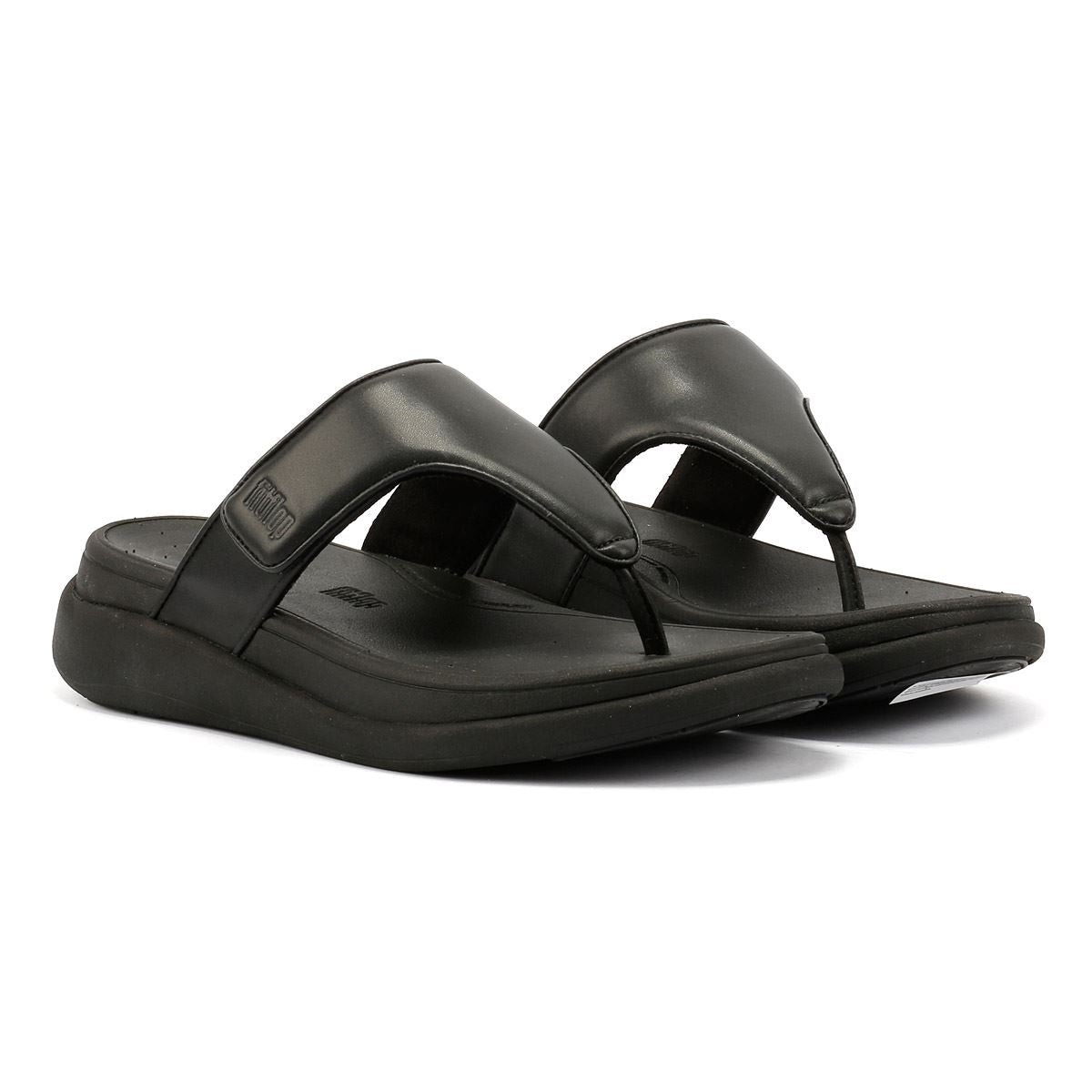 FitFlop F-Mode Go Adjustable Flatform Sandalias Negras Para Mujer