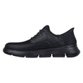 Skechers Garza Gervin Zapatos De Hombre Negros De Cuero Con Cordones.