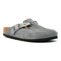 Birkenstock Boston Braided Zuecos De Ante Gris Para Mujer