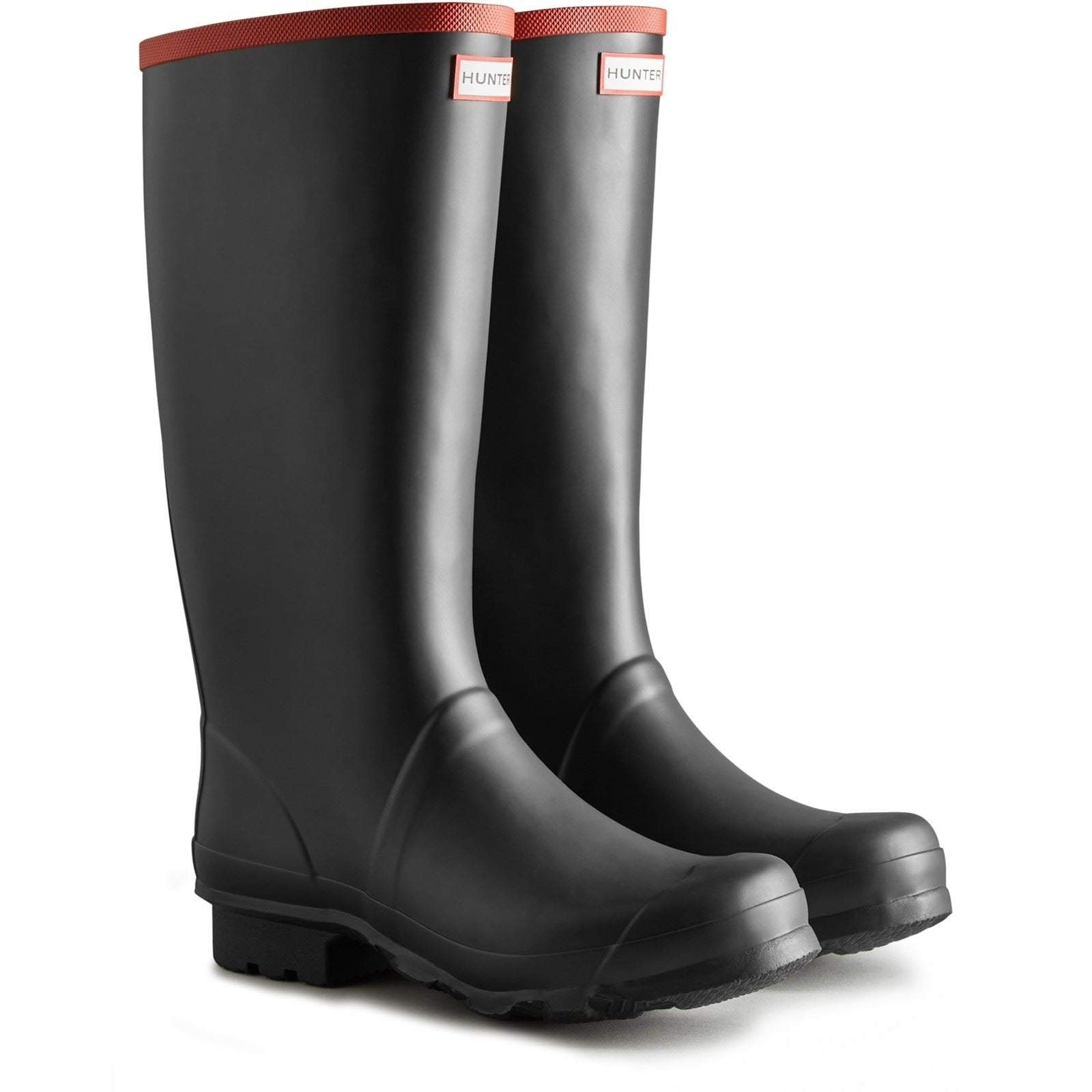 Hunter Argyll Full Knee Botas De Agua Negras De Goma