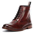 Ben Sherman Alfred Brogue Botas Rojas De Cuero Para Hombre.