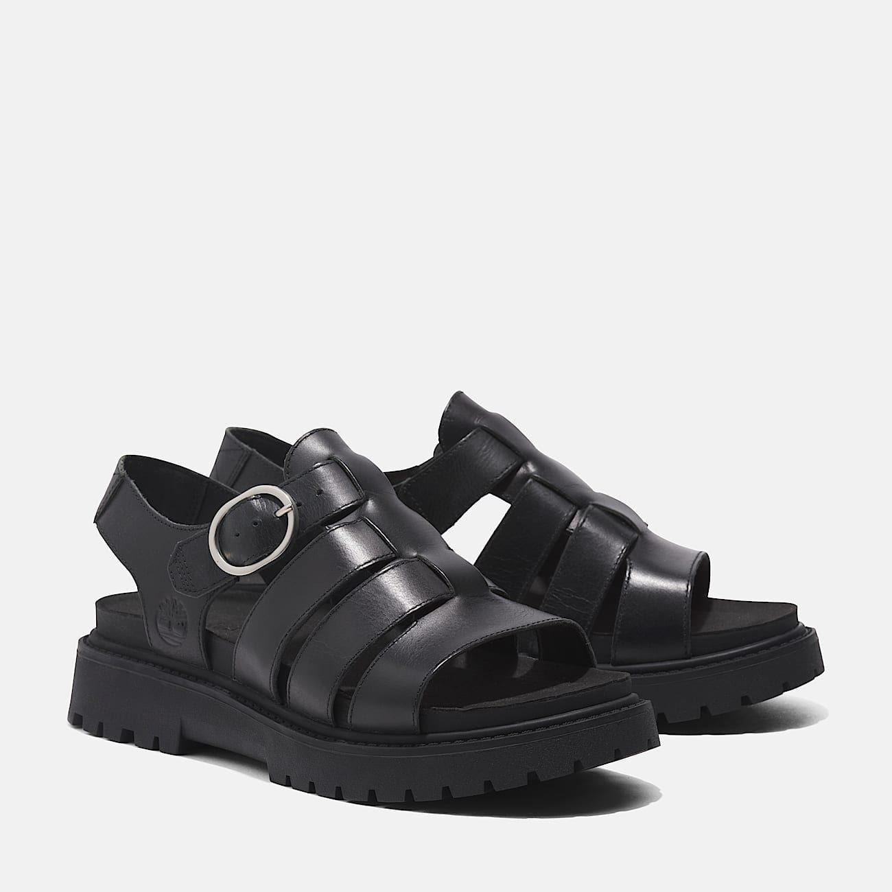 Timberland Clairemont Way Fisherman Sandalias De Cuero Para Mujer En Color Negro