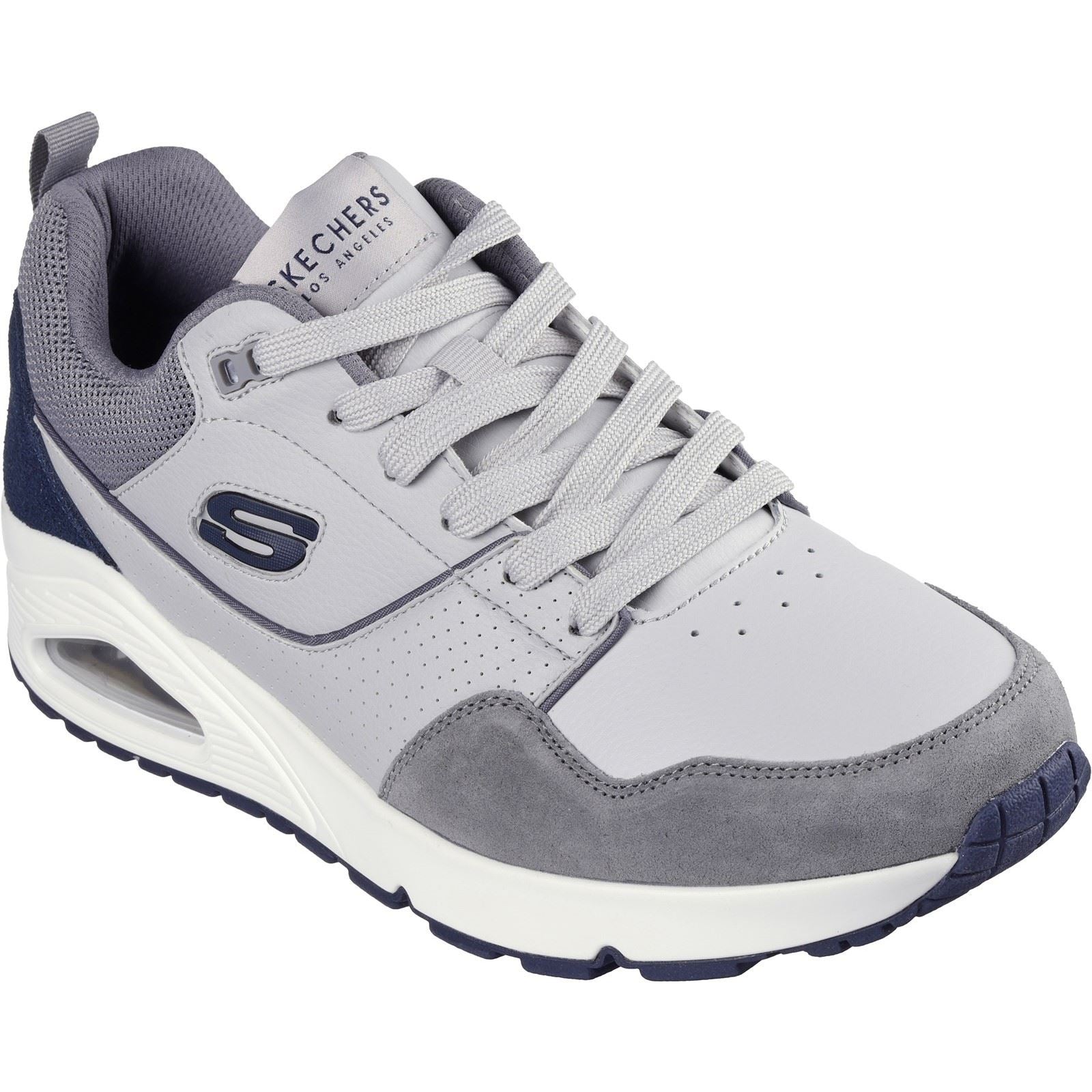 Skechers Uno Retro One Zapatillas De Cuero Gris Para Hombre