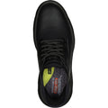 Skechers Garza Gervin Zapatos De Hombre Negros De Cuero Con Cordones.