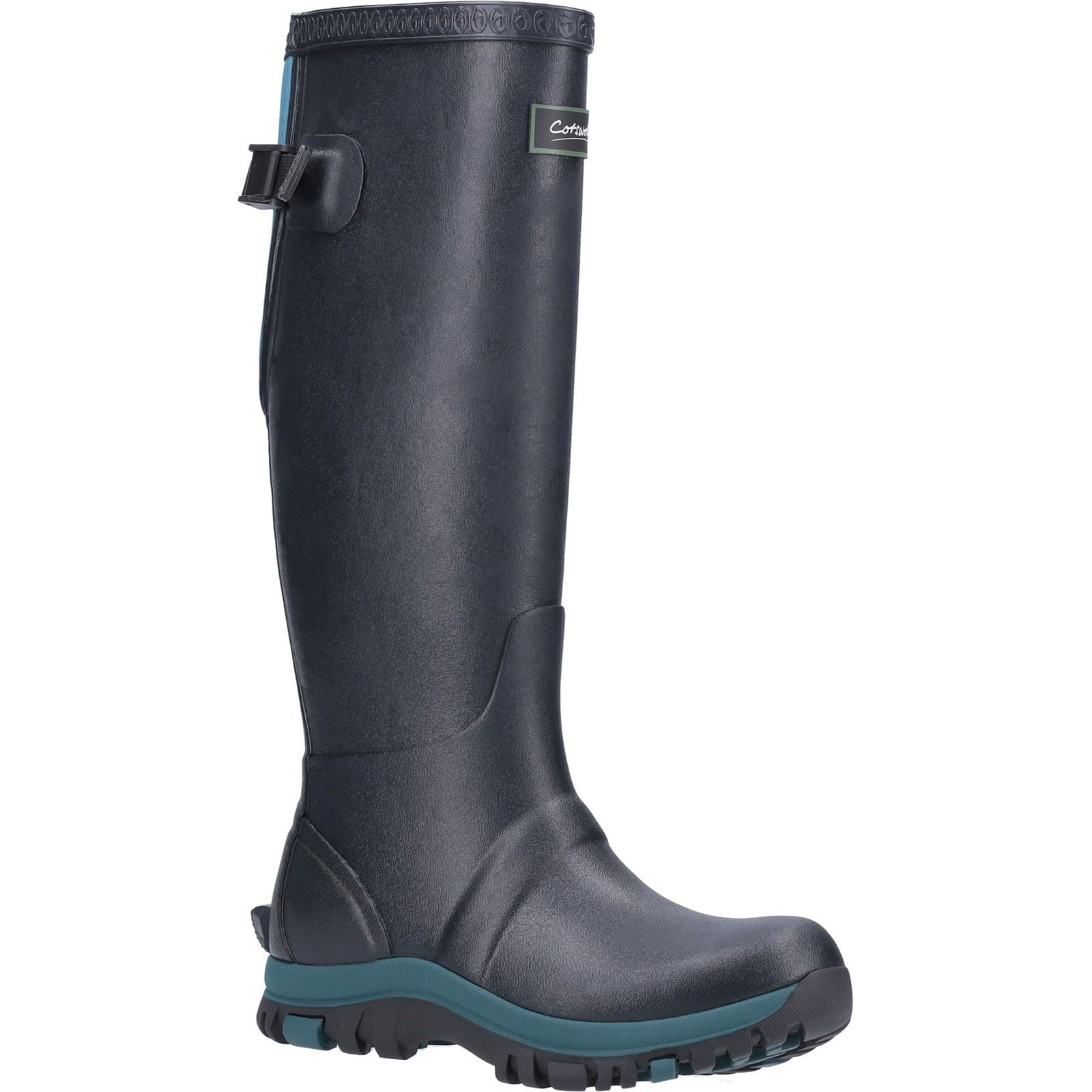 Cotswold Realm Botas De Agua De Goma Color Azul Marino/Verde Azulado.