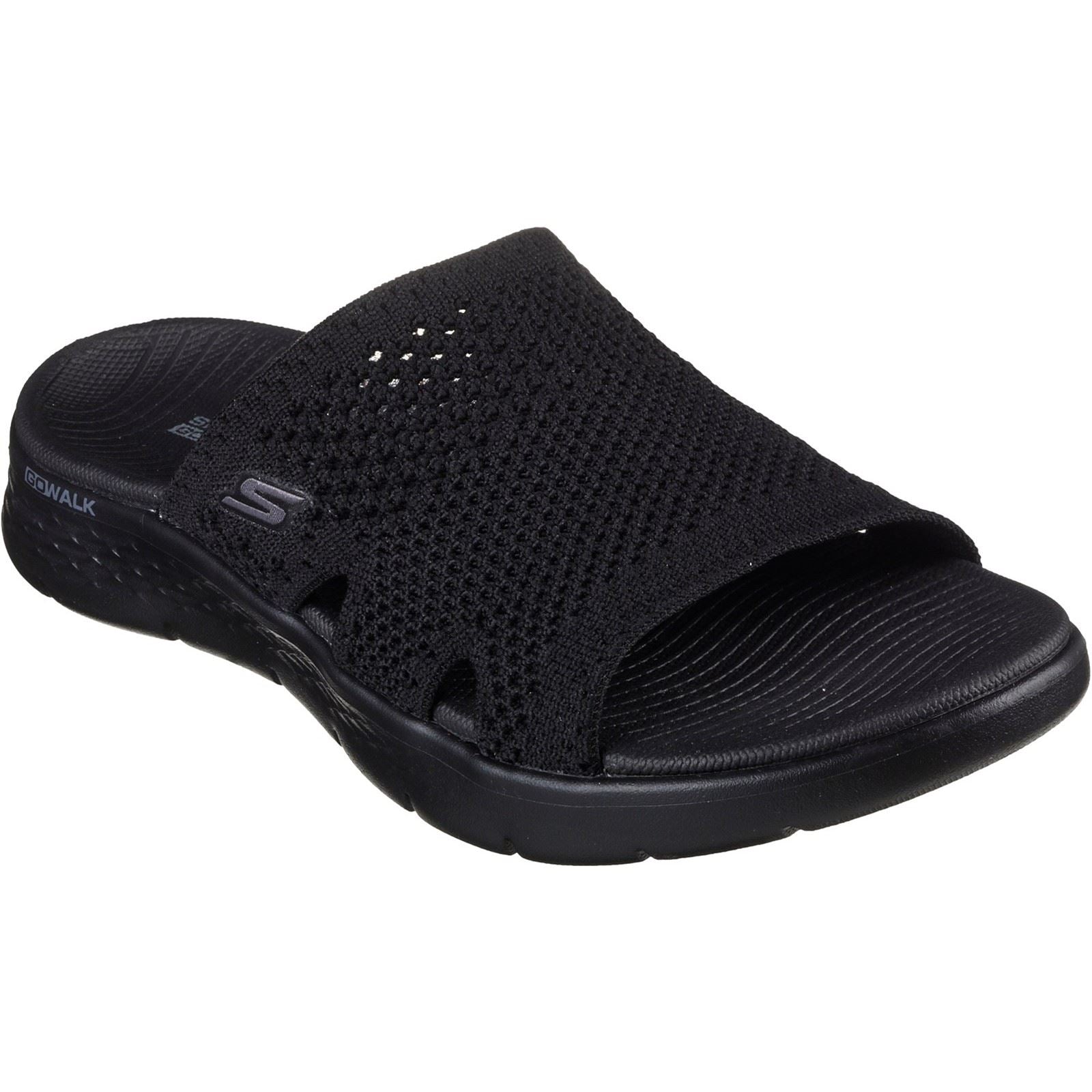 Skechers GO WALK Flex Elation Sandalias De Mujer Negras De Poliéster.