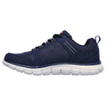 Skechers Track Knockhill Zapatillas De Cuero Para Hombre En Azul Marino/Naranja