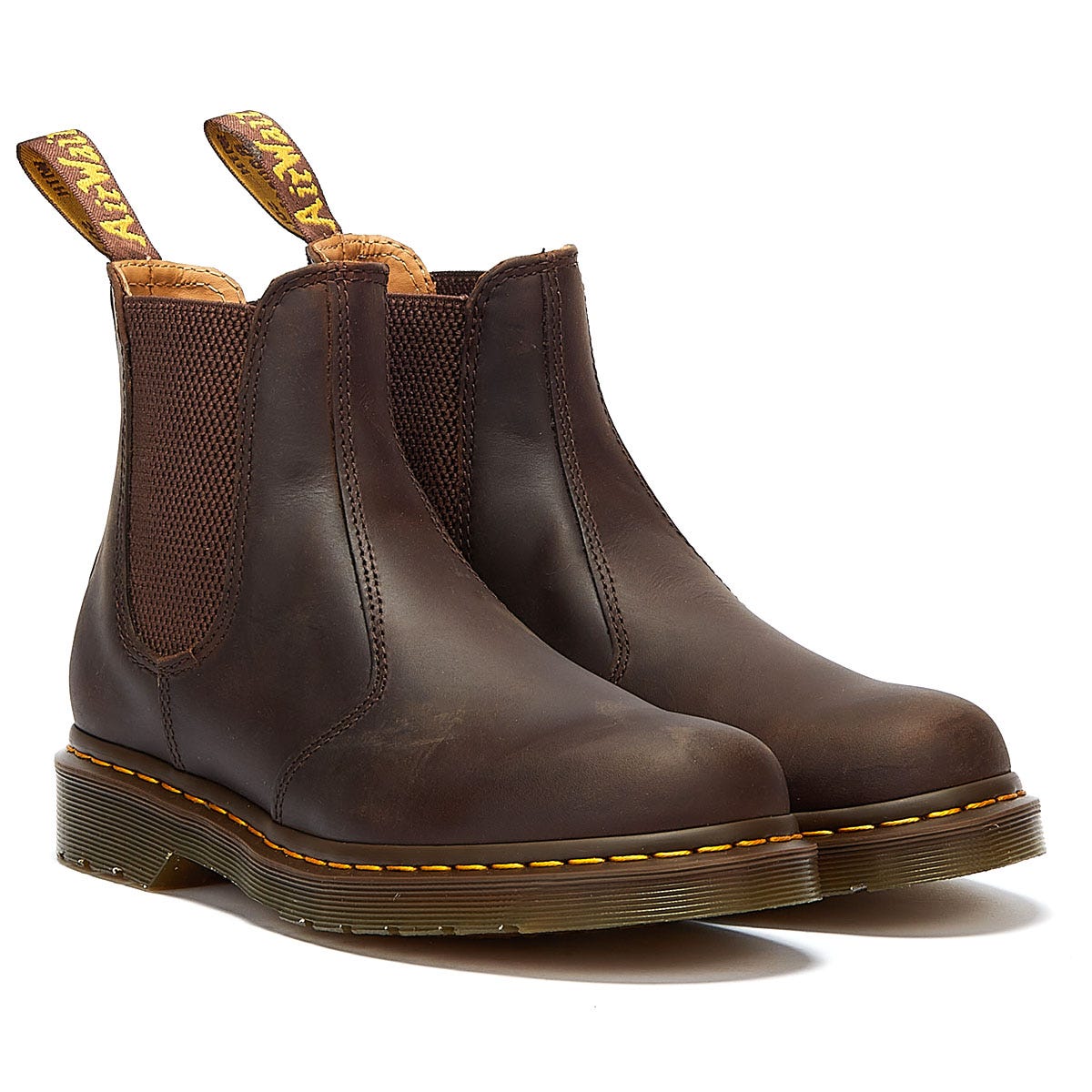 Dr. Martens 2976 Ys Botas Marrones Para Mujer De Cuero Crazy Horse