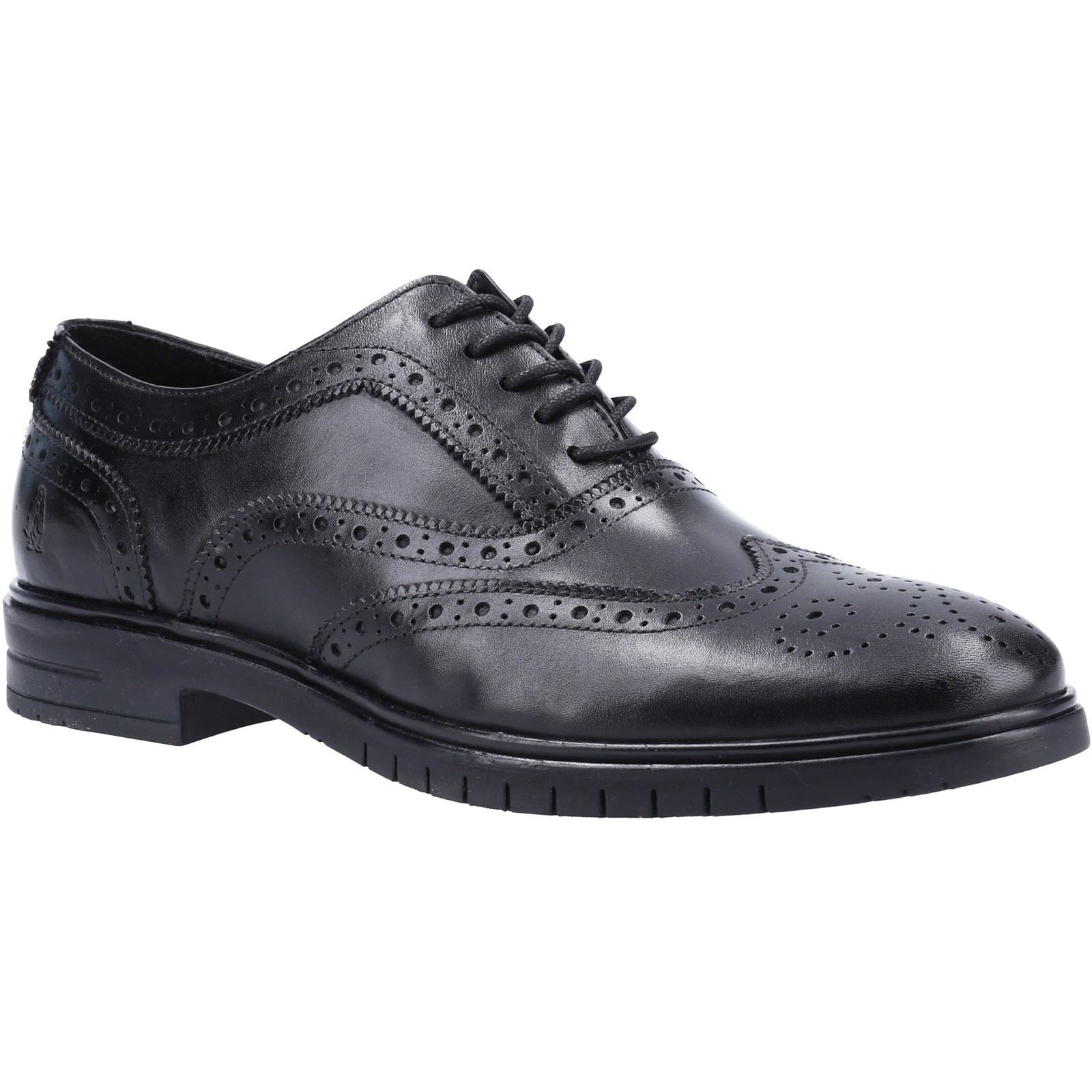 Hush Puppies Santiago Zapatos De Hombre Negros De Cuero Con Cordones.