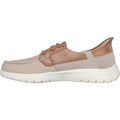 Skechers On-the-GO Flex Palmilla Zapatos Náuticos De Lona/Piel Sintética Para Mujer En Color Topo.
