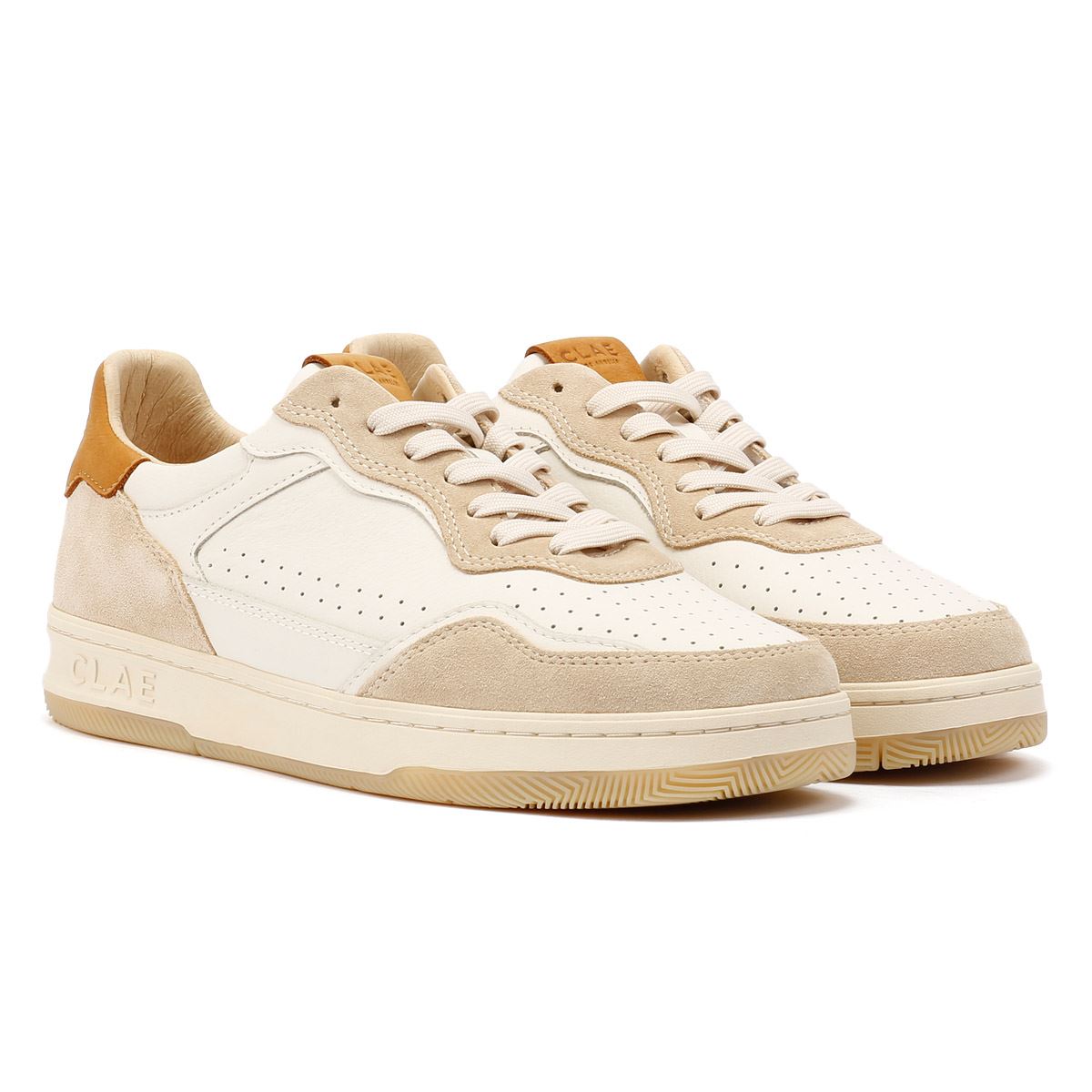 Clae Haywood Fog Zapatillas Blancas De Cuero Para Hombre