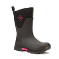 Muck Boots Arctic Ice Mid AGAT Botas De Agua Negras/Rosa Fuerte De Goma