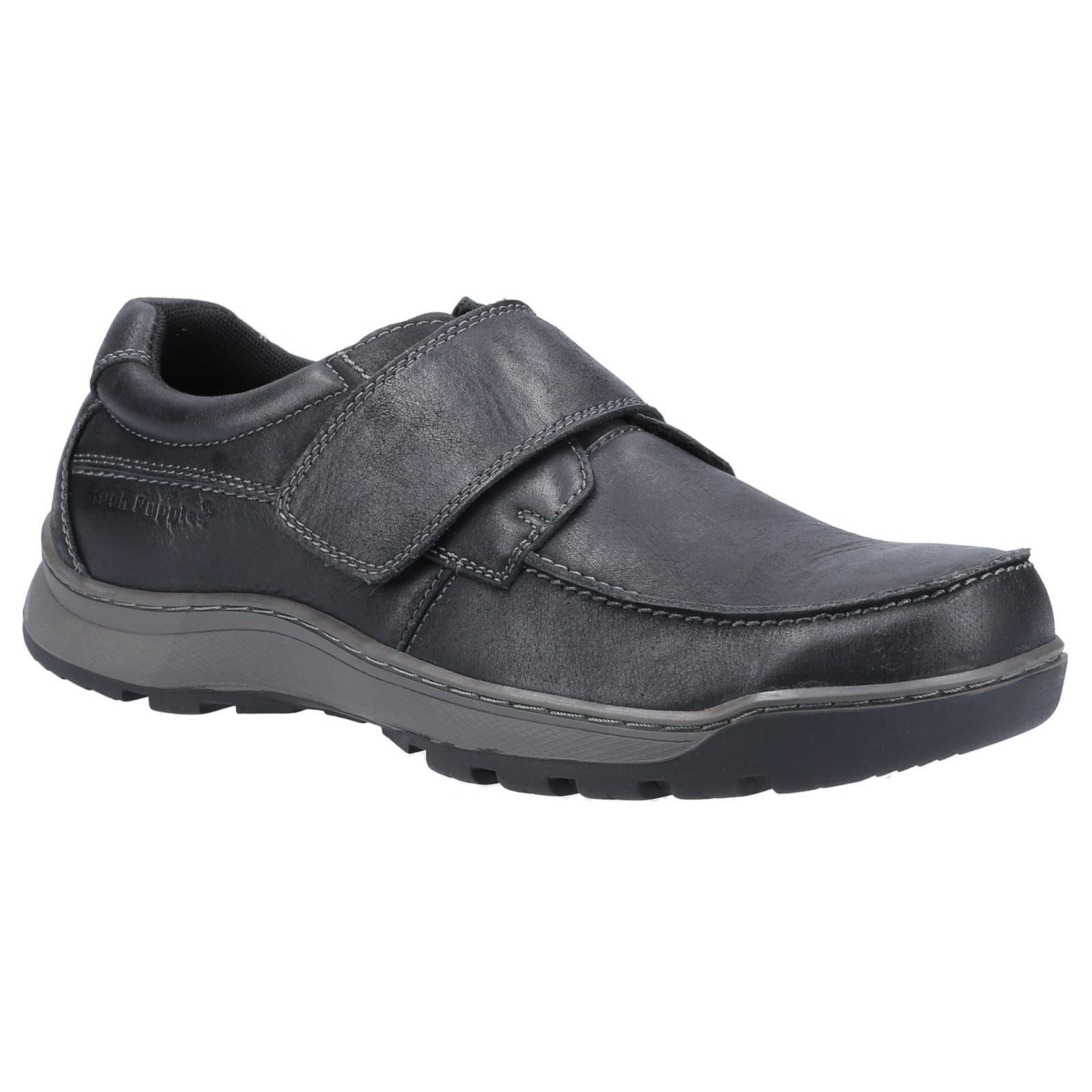 Hush Puppies Casper Mocasines Negros De Cuero Para Hombre