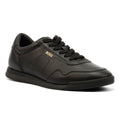 Boss Titanium Zapatillas De Cuero Para Hombre En Negro