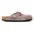 Birkenstock Boston Braided Zuecos De Mujer De Ante Morado